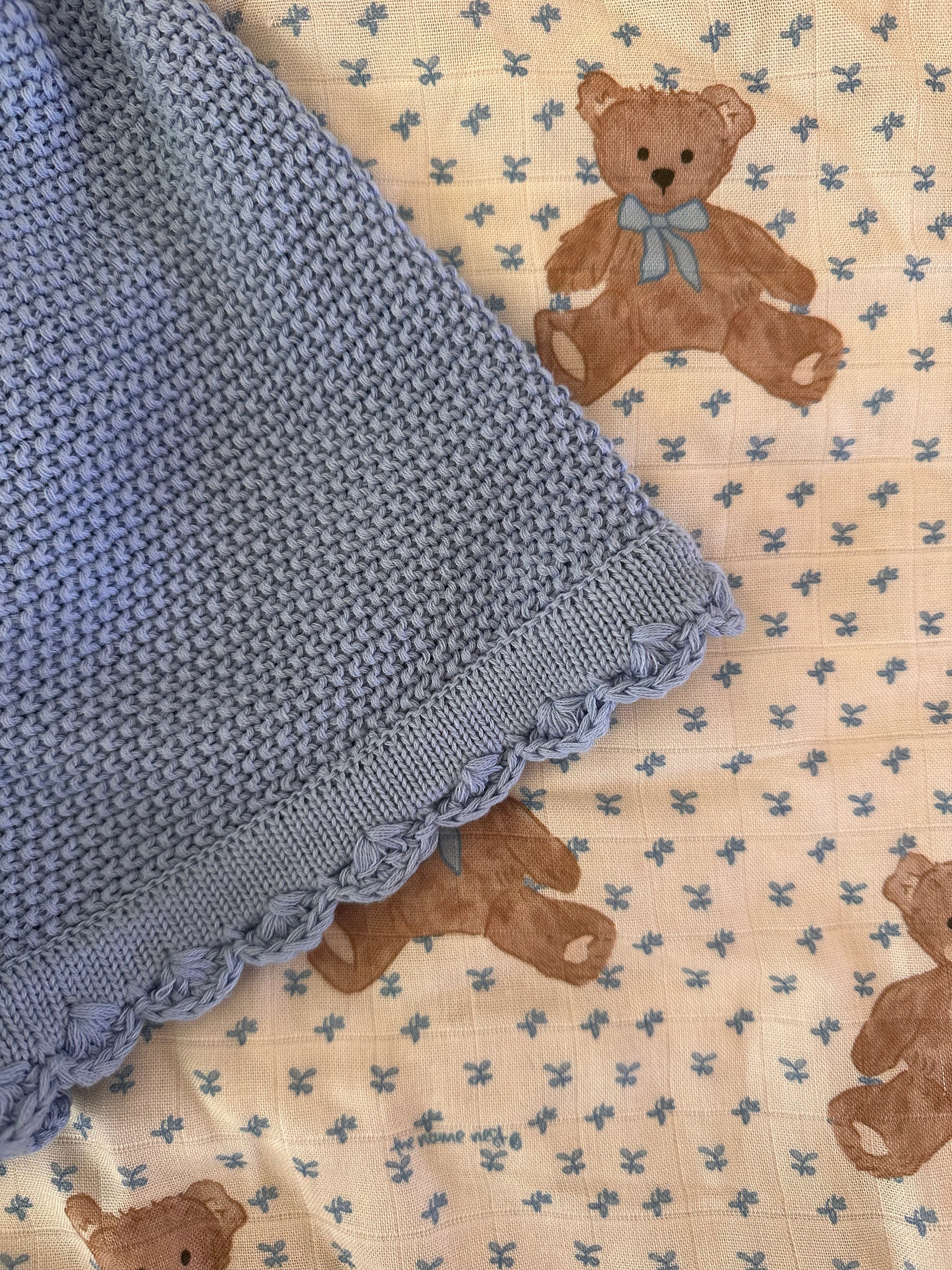 Knitted Blanket // Studley Blue