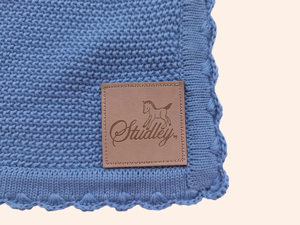 Knitted Blanket // Studley Blue